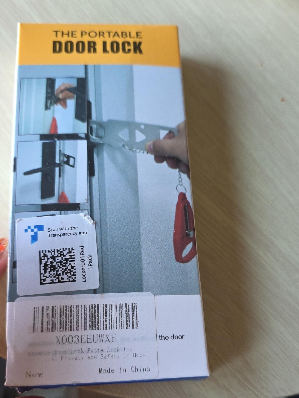 Amazon Portable Door Lock - Yellow & Red